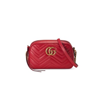 GUCCI GG MARMONT MATELASSÉ SMALL CAMERA BAG 447632 (24*13*7cm)